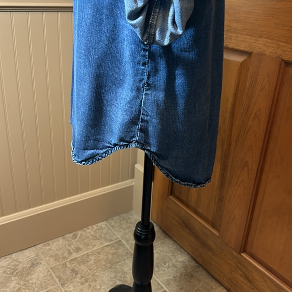 Cloth & Stone Blue Short Sleeves Tencel Shirt - L - Picture 3 of 6